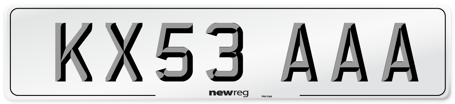 KX53 AAA Number Plate from New Reg